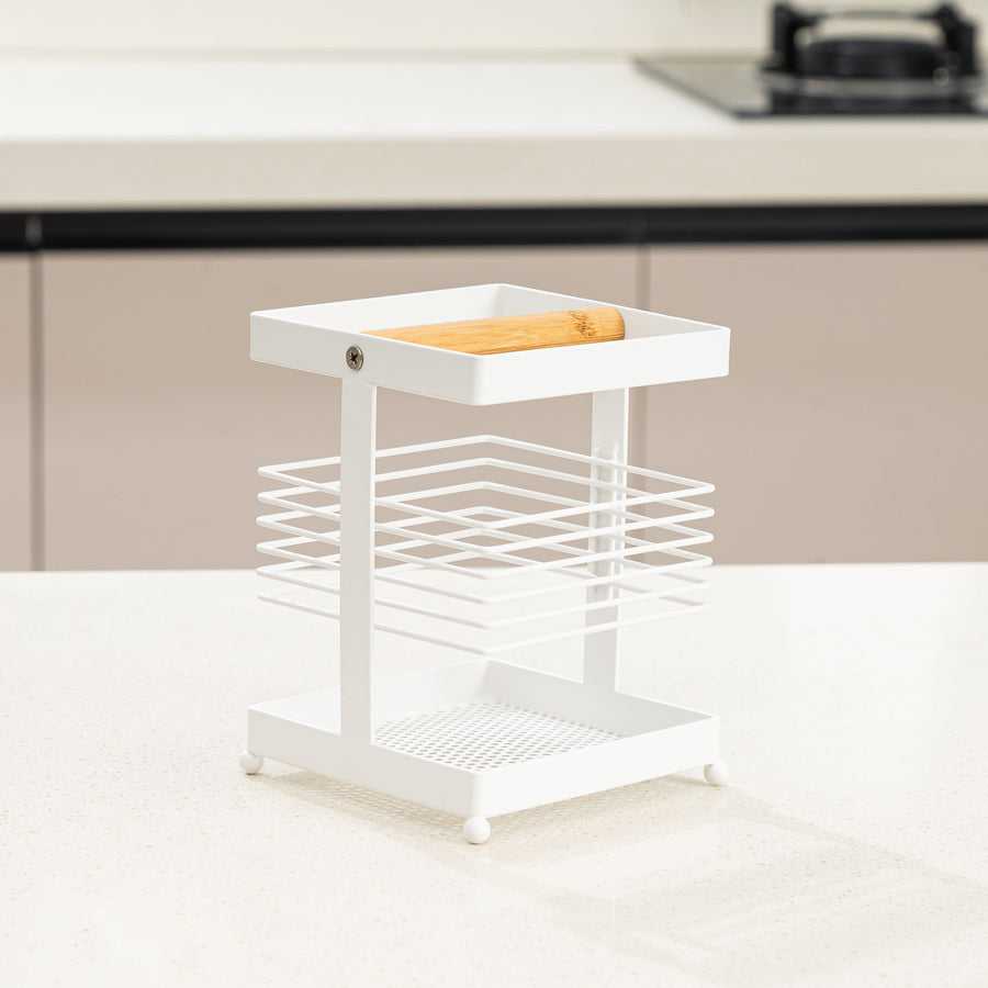 Square Cutlery Holder - White
