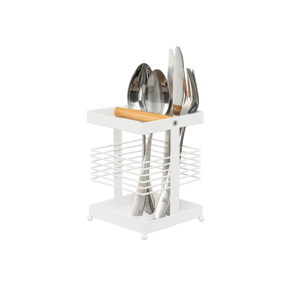 Square Cutlery Holder - White