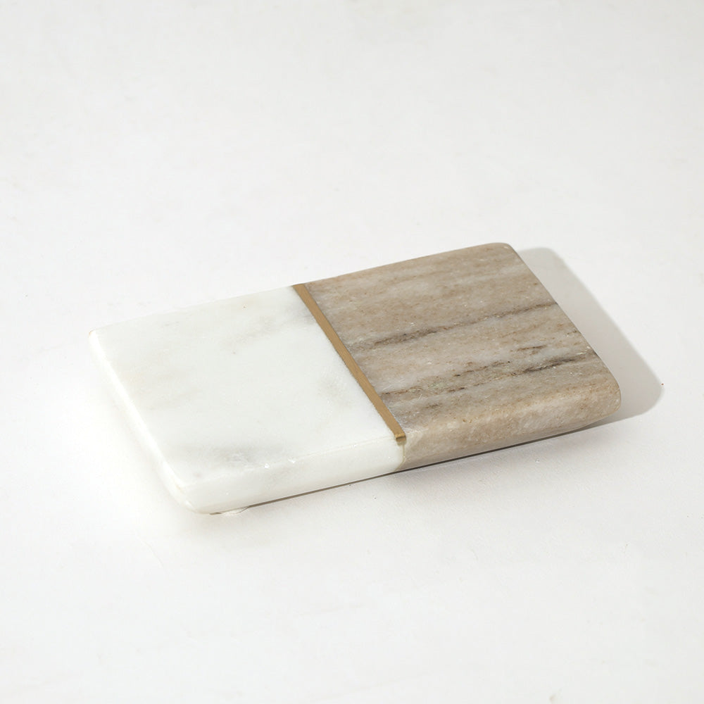 Midas Marble Soap Dish - Desert White