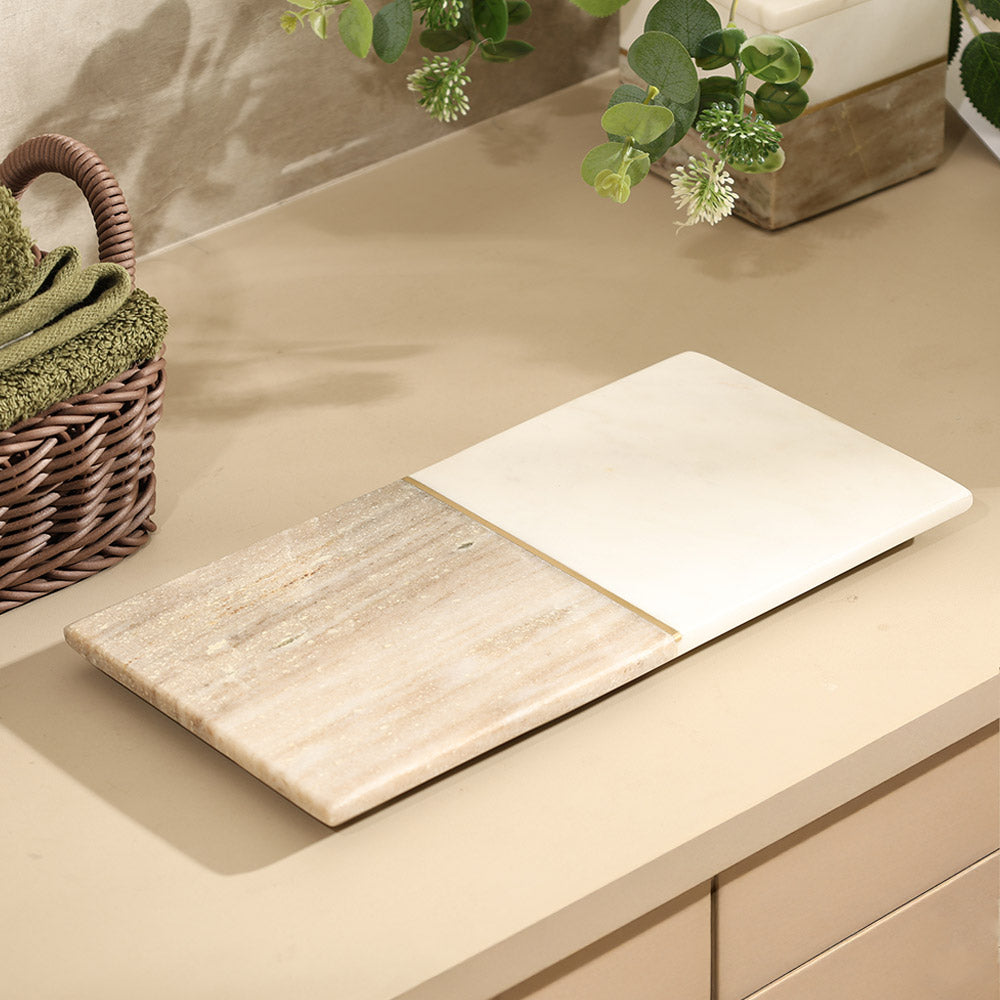 Midas Marble Valet Tray Medium - Desert White