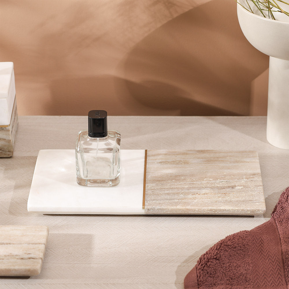 Midas Marble Valet Tray Medium - Desert White