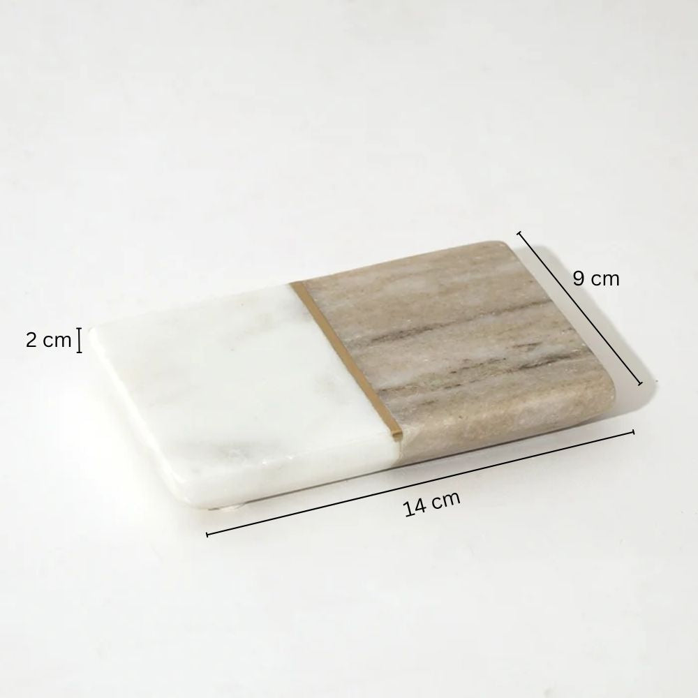 Midas Marble Soap Dish - Desert White
