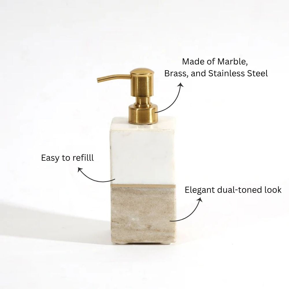 Midas Marble Soap Dispenser - Desert White