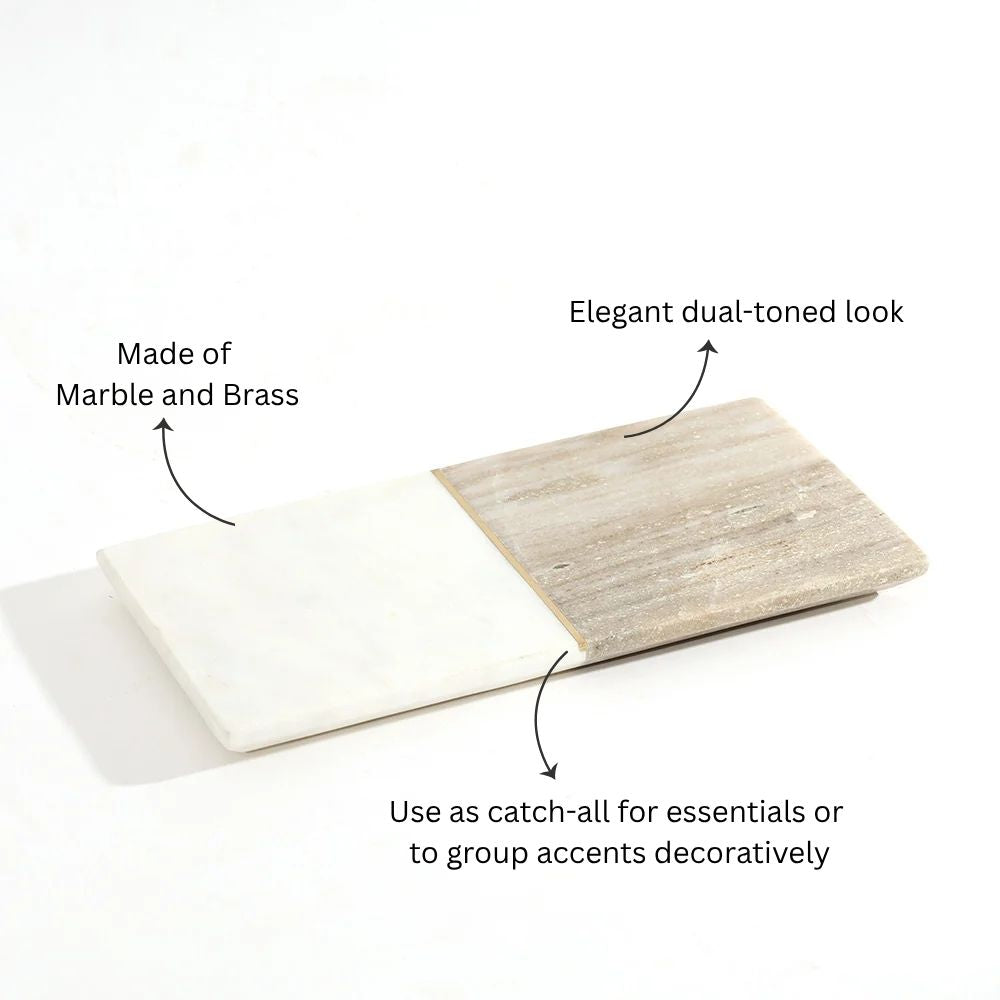 Midas Marble Valet Tray Medium - Desert White