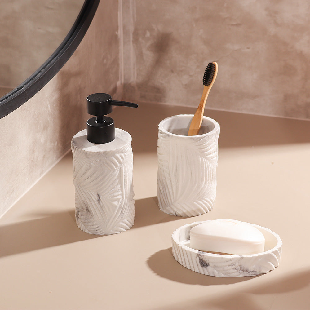 Mila 3-piece Bathroom Set - Marbled White