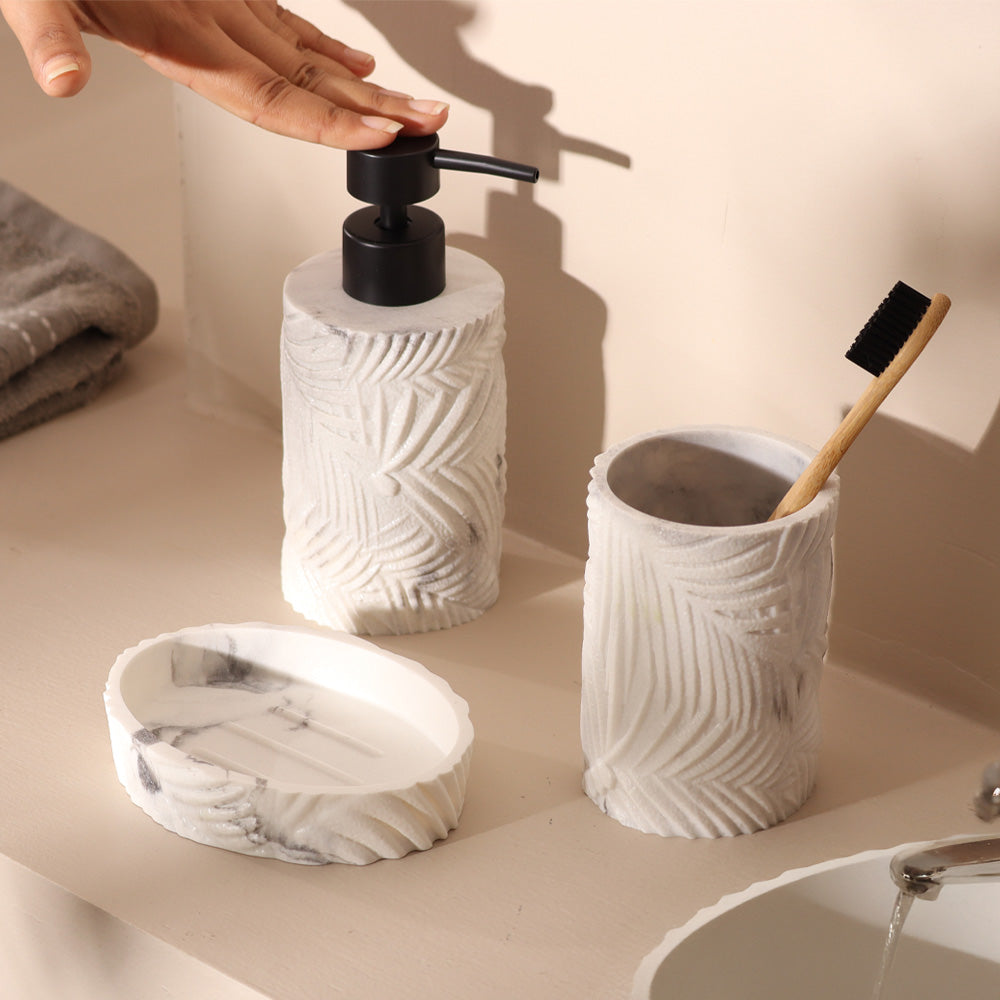 Mila 3-piece Bathroom Set - Marbled White