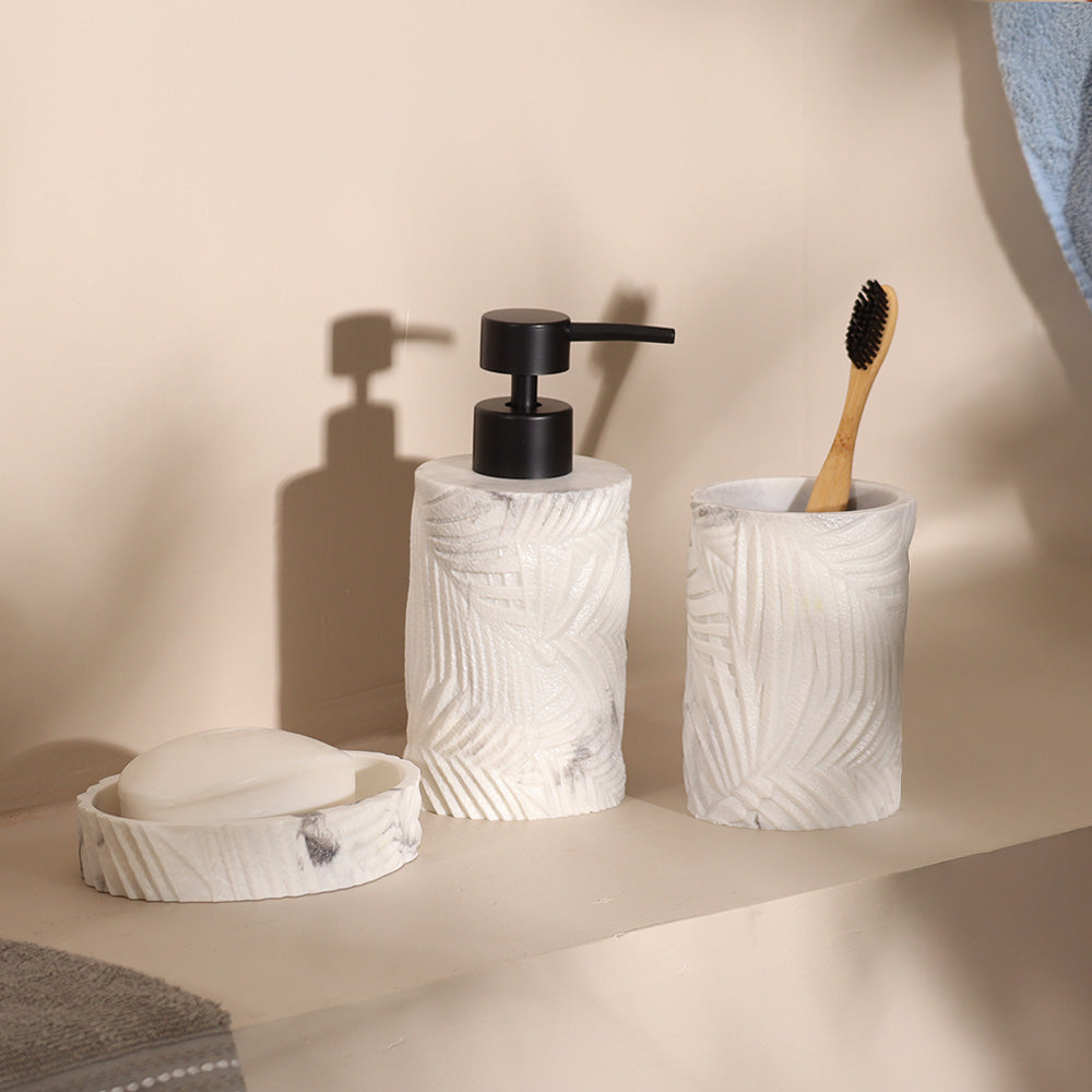 Mila 3-piece Bathroom Set - Marbled White