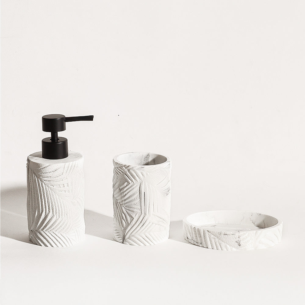 Mila 3-piece Bathroom Set - Marbled White