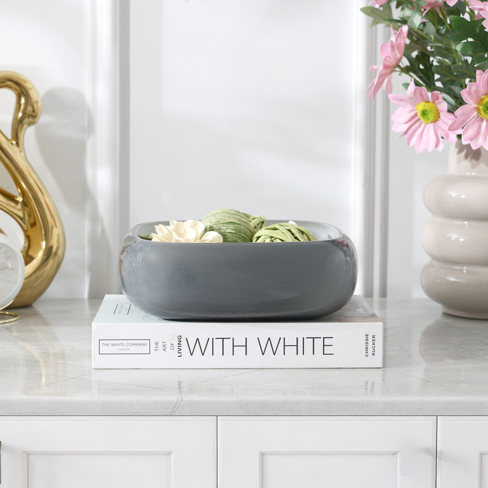 Milano Glass Bowl Medium - Grey