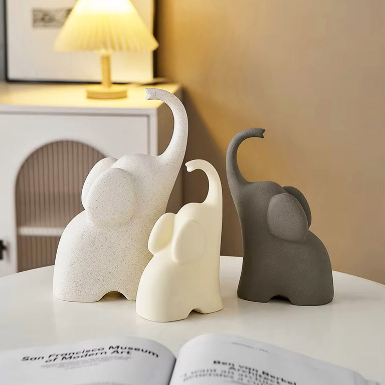 Luna Elephant Decorative Sculpture Medium - Grey