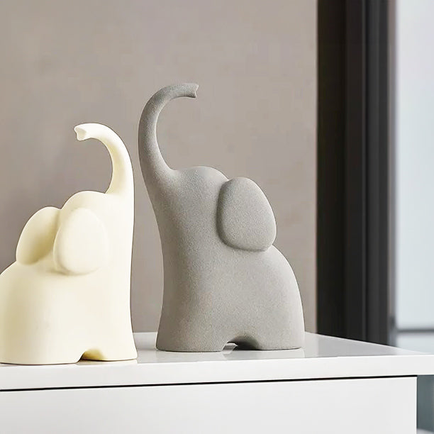 Luna Elephant Decorative Sculpture Medium - Grey