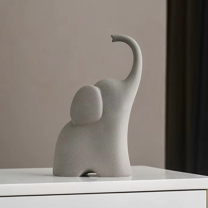 Luna Elephant Decorative Sculpture Medium - Grey