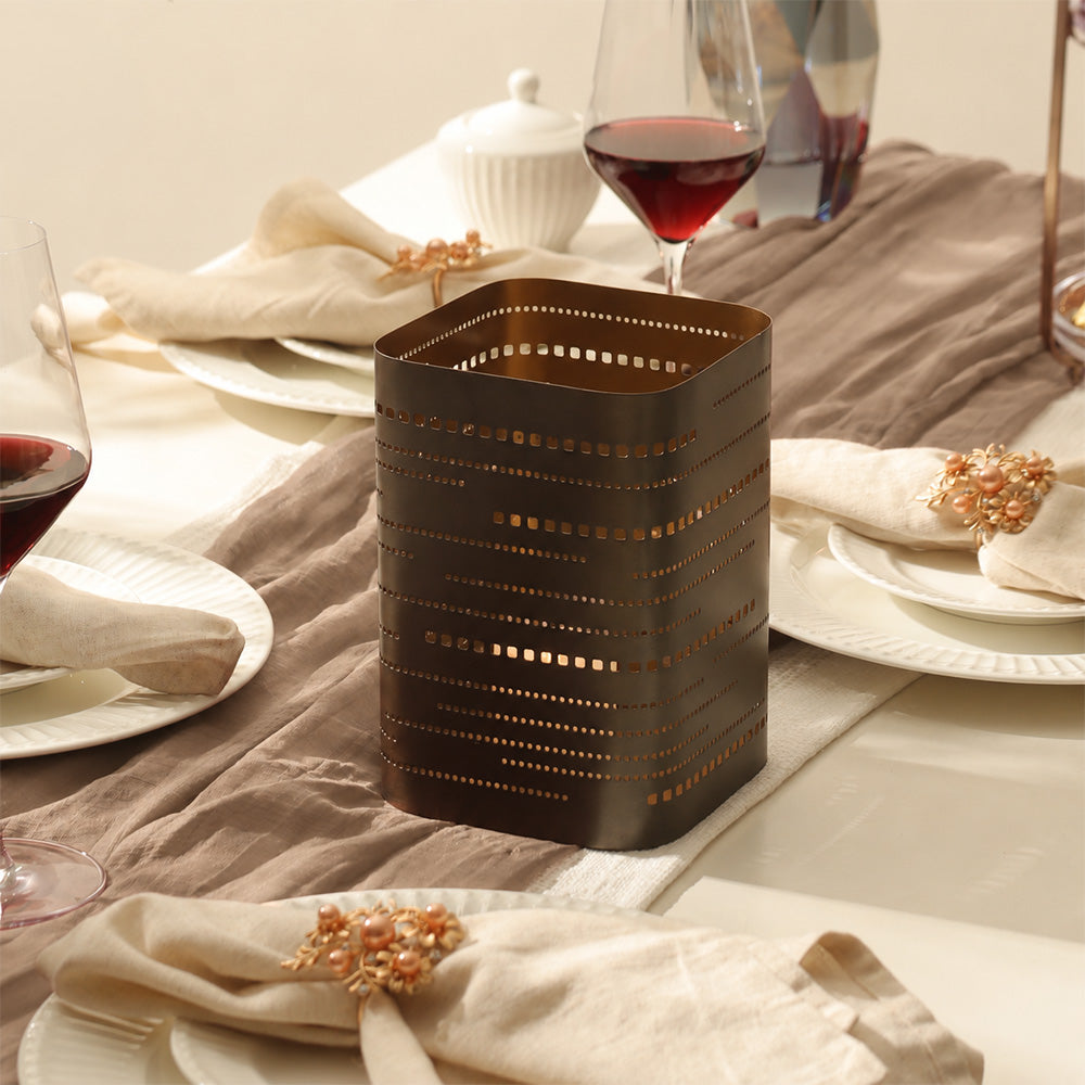 Minur Metal Pillar Hurricane Medium - Dull Gold