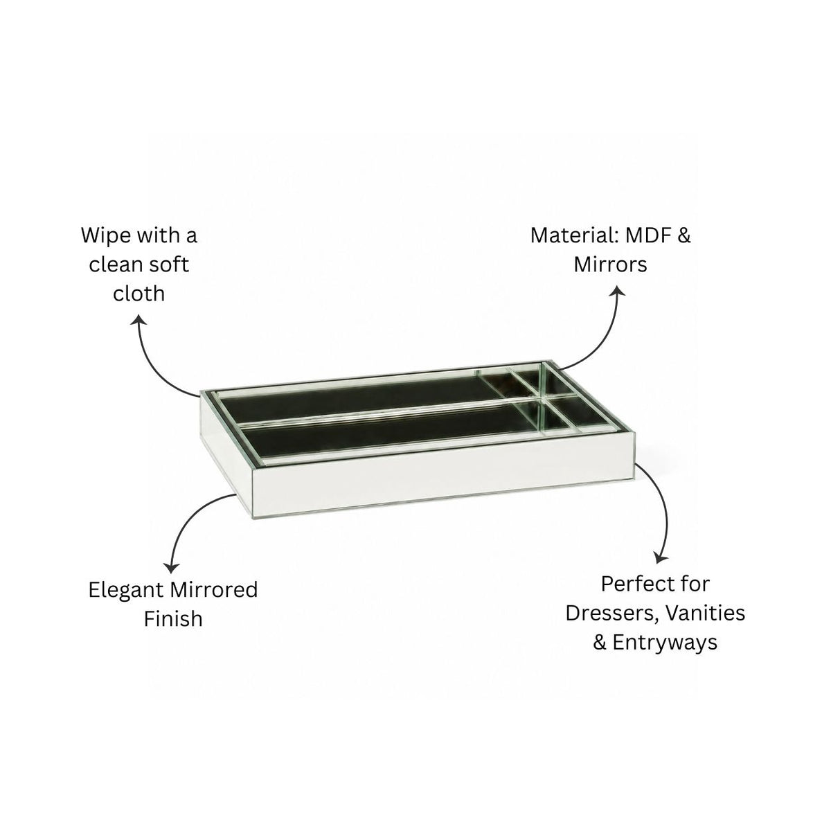 Mirror Valet Tray Medium - Silver