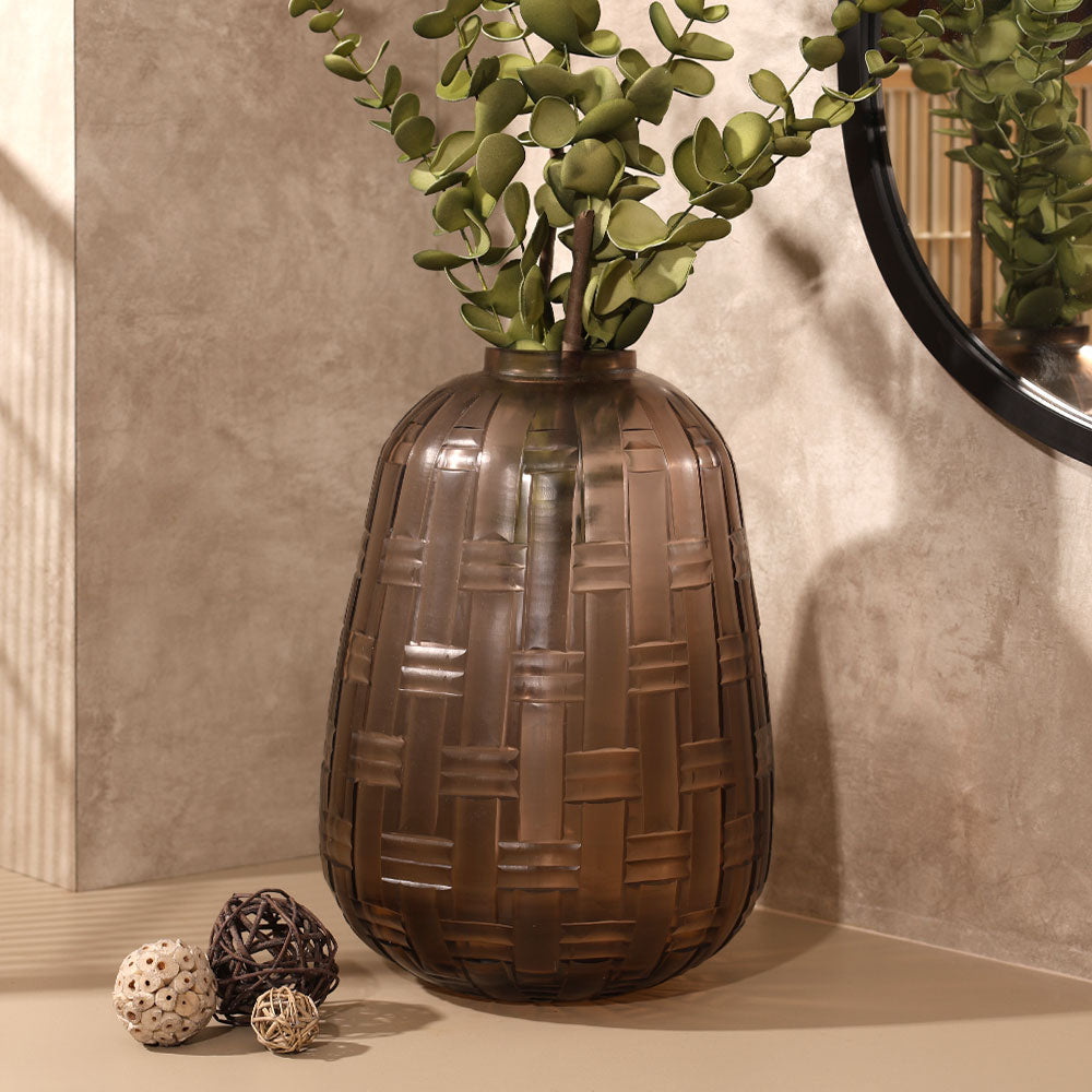Mistral Glass Vase Large - Cedar Brown
