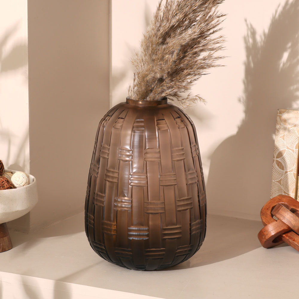 Mistral Glass Vase Large - Cedar Brown