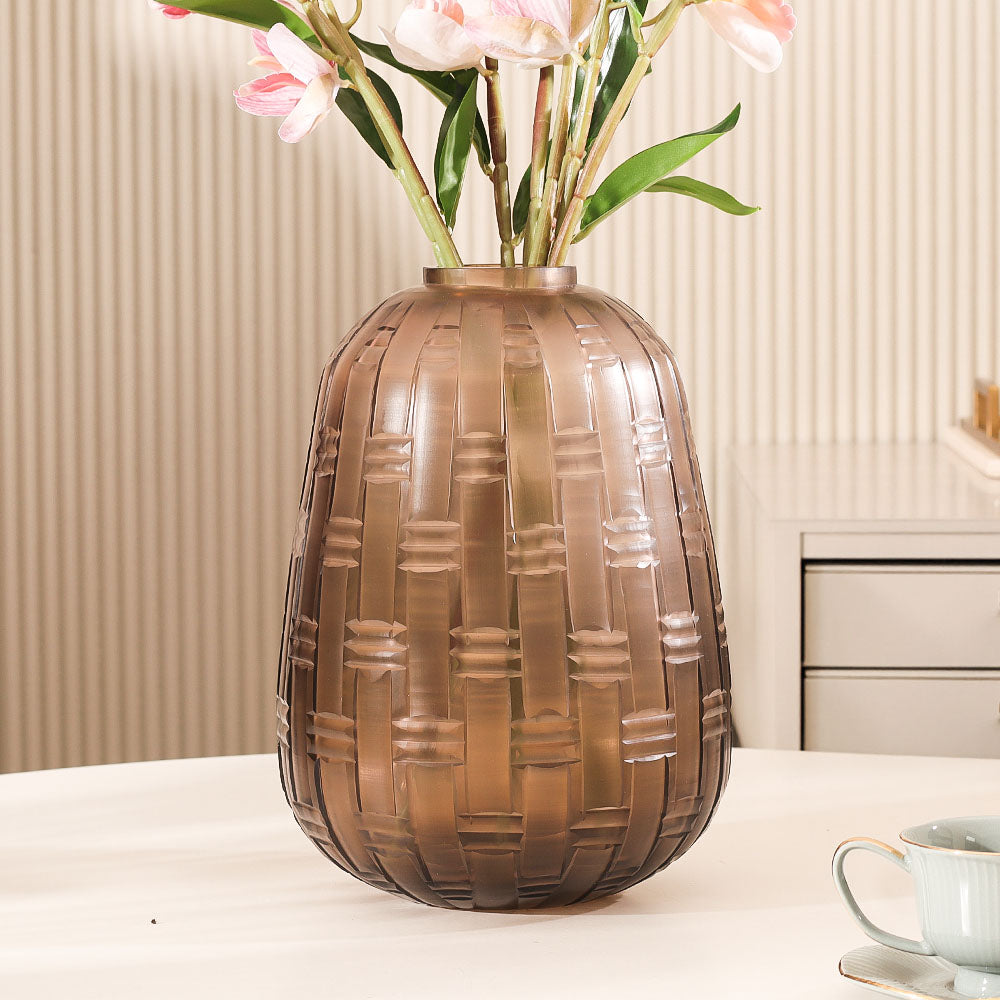 Mistral Glass Vase Large - Cedar Brown