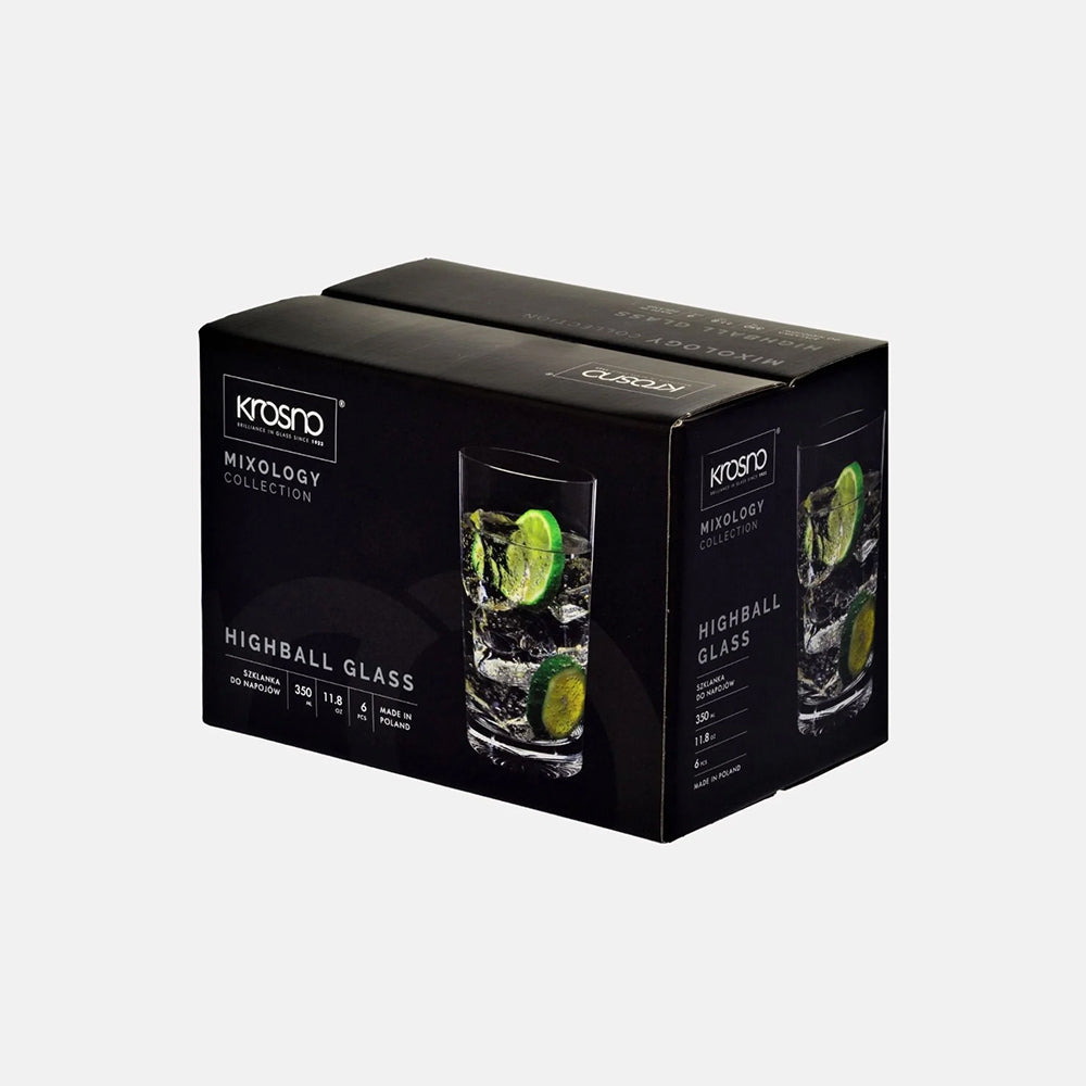 Mixology Highball Glasses 390ml, Set of 6