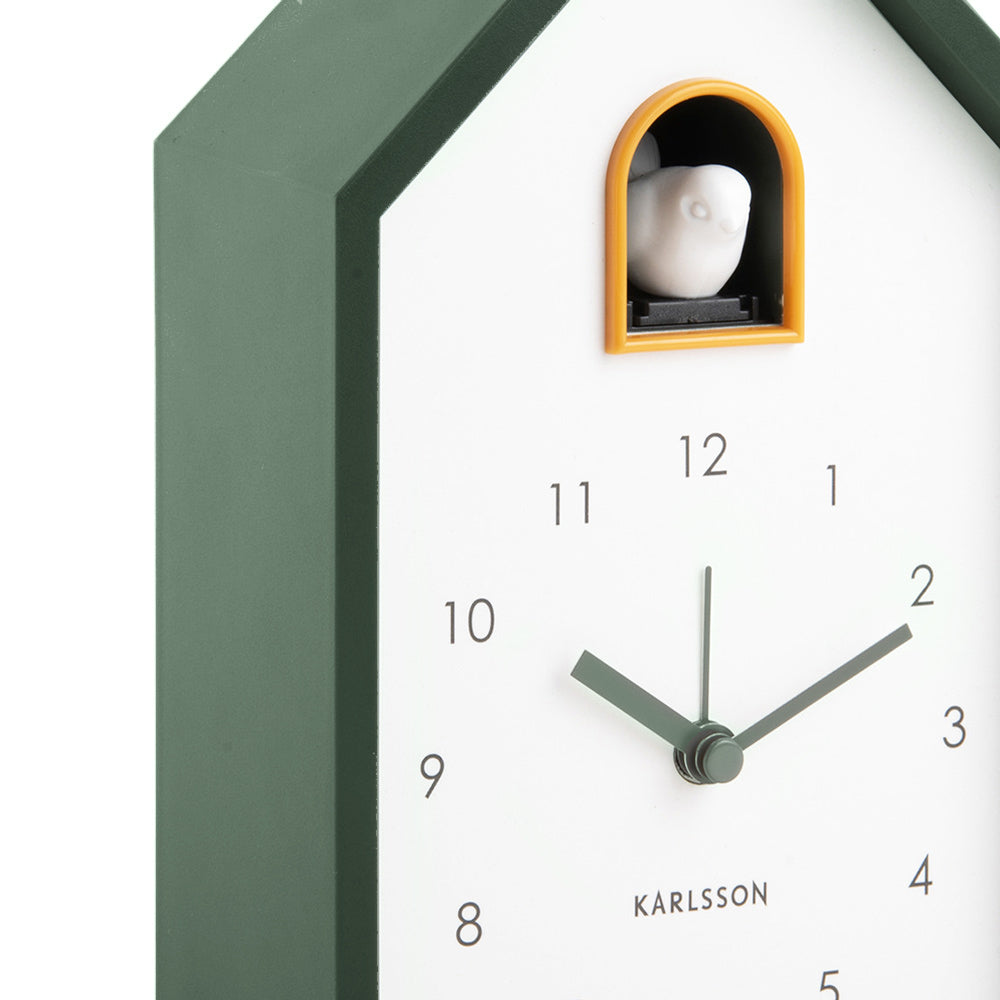 Modern Cuckoo Alarm Clock - Jungle Green