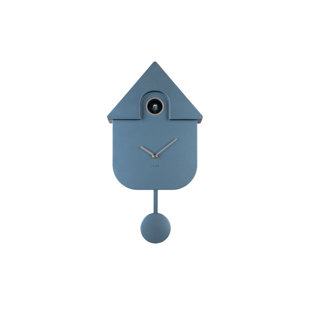 Modern Cuckoo Pendulum Wall Clock - Metallic Blue