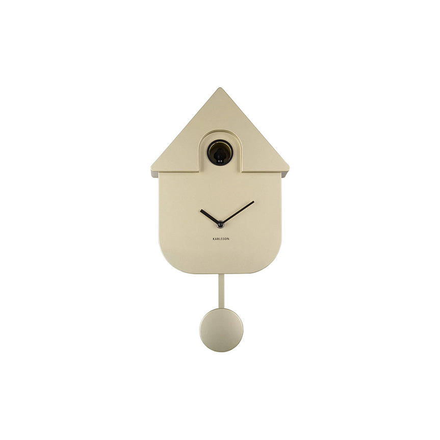 Modern Cuckoo Pendulum Wall Clock - Metallic Gold