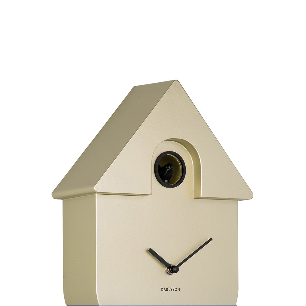 Modern Cuckoo Pendulum Wall Clock - Metallic Gold