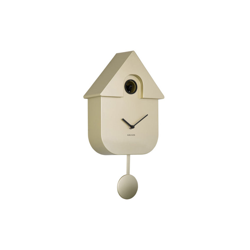 Modern Cuckoo Pendulum Wall Clock - Metallic Gold