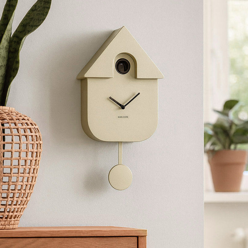 Modern Cuckoo Pendulum Wall Clock - Metallic Gold