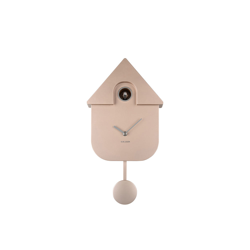 Modern Cuckoo Pendulum Wall Clock - Metallic Rose Gold