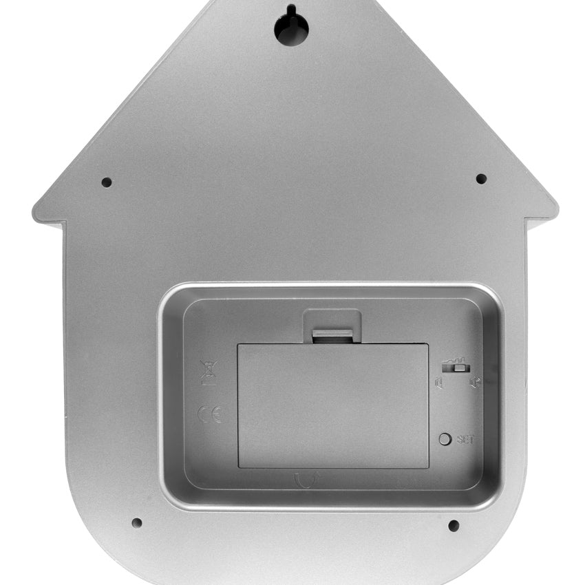 Modern Cuckoo Pendulum Wall Clock - Metallic Sliver