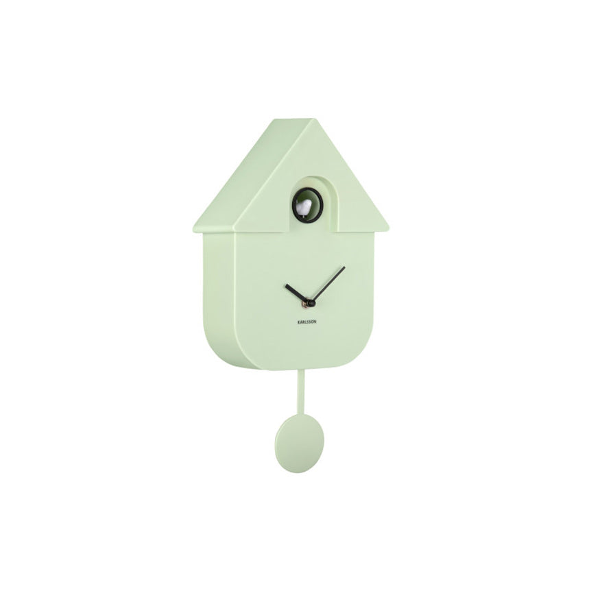 Modern Cuckoo Pendulum Wall Clock - Soft Green