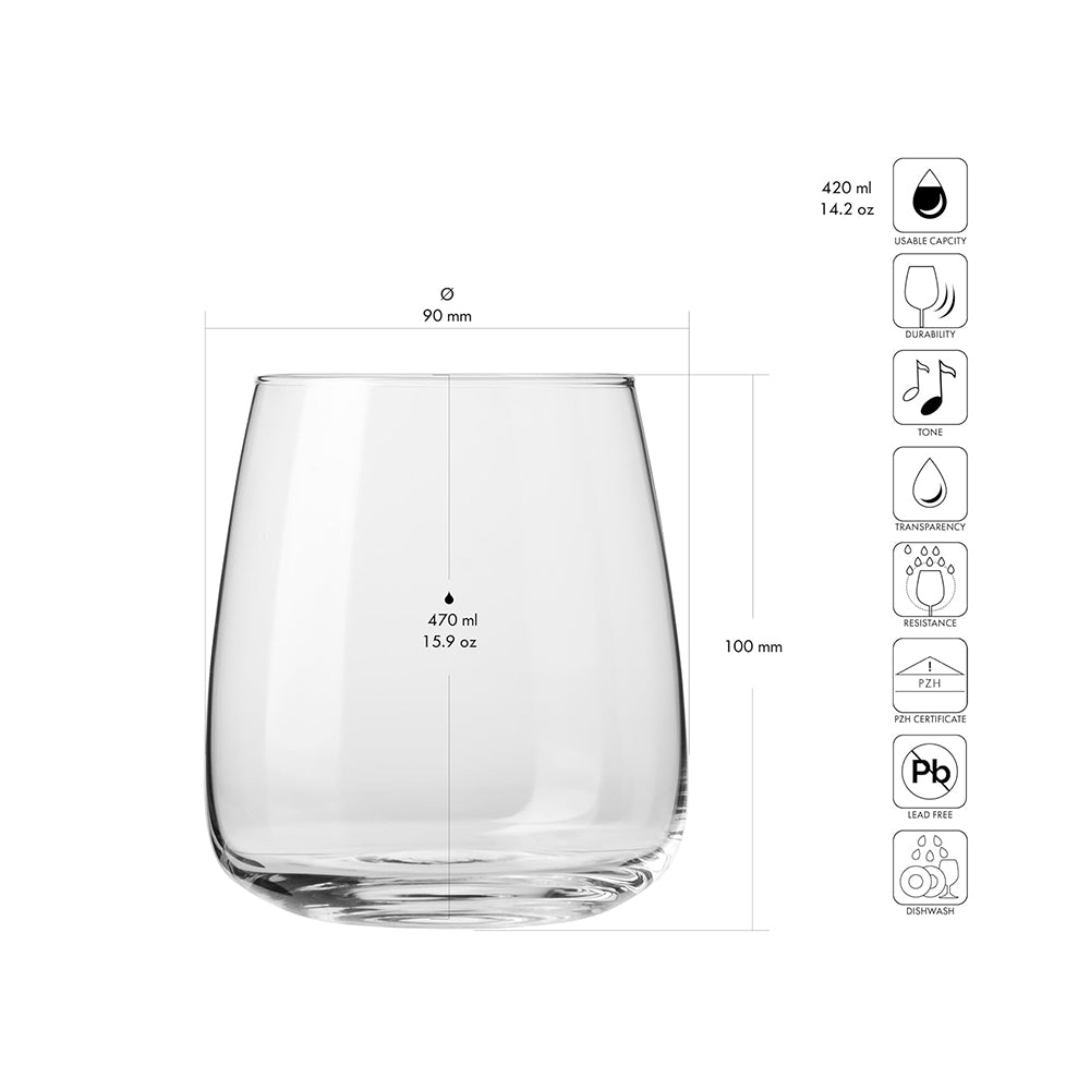 Modern Everyday Tumblers 470ml, Set of 6
