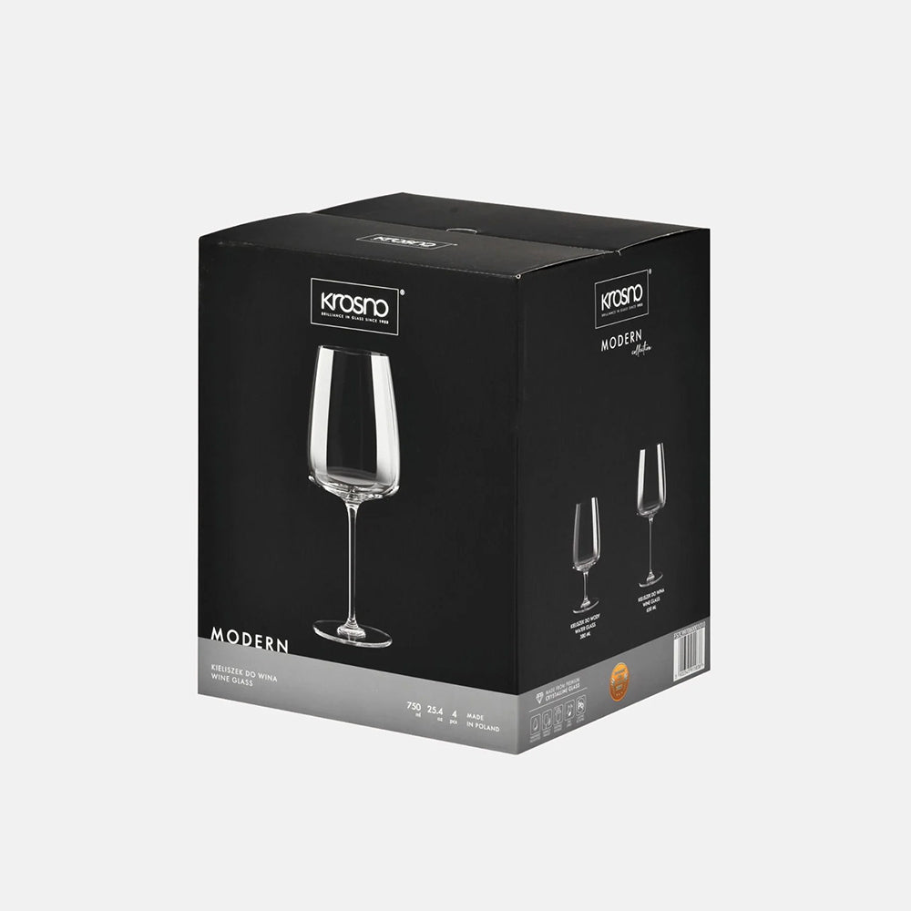 Modern Red Wine Glasses 750ml, Set of 4