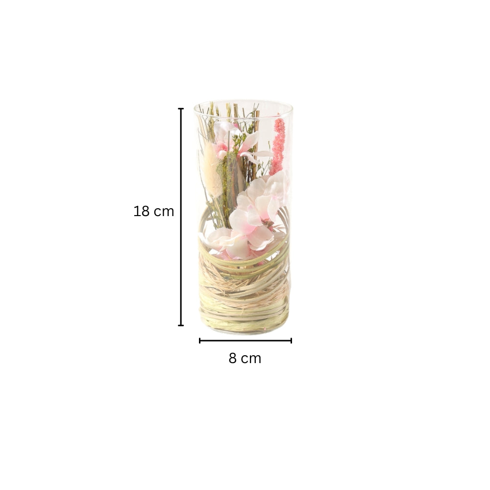 Moira Bouquet in Glass Tube - Pink