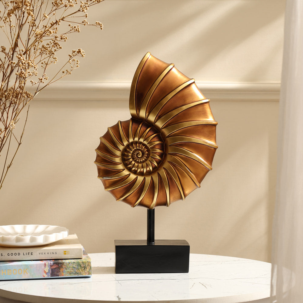 Snail Shell Decorative Sculpture - Bronze Gold
