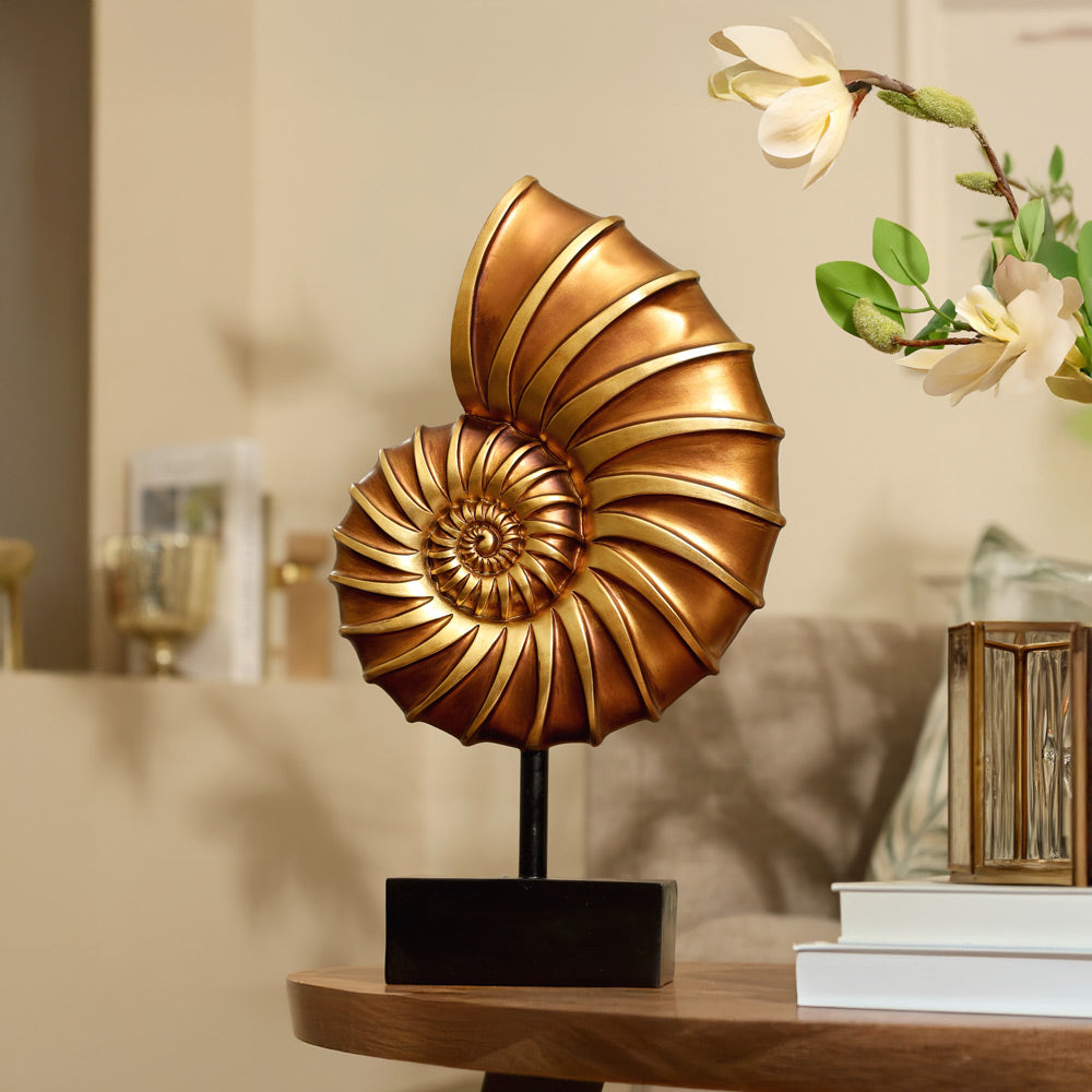 Snail Shell Decorative Sculpture - Bronze Gold