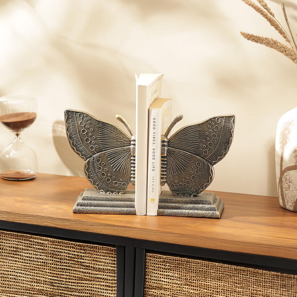 Monarch Bookends, Set of 2 - Antique Gold