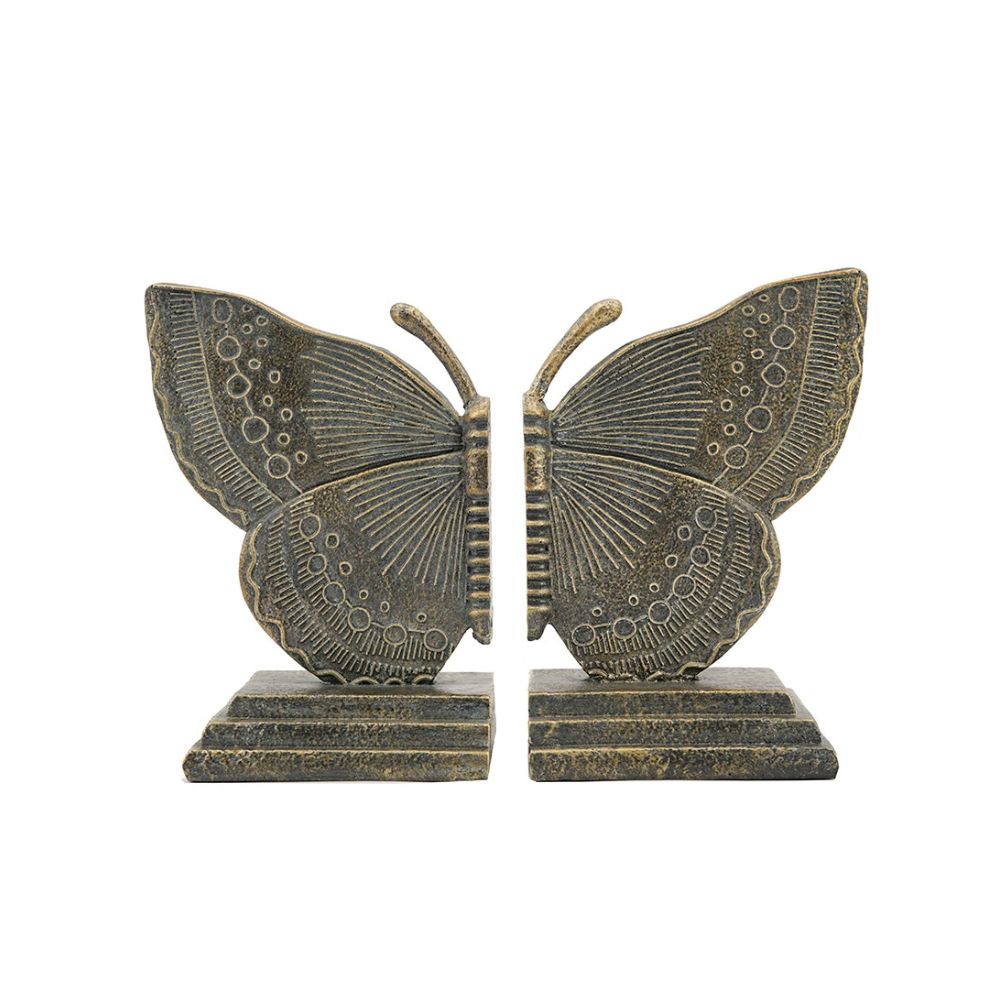 Monarch Bookends, Set of 2 - Antique Gold