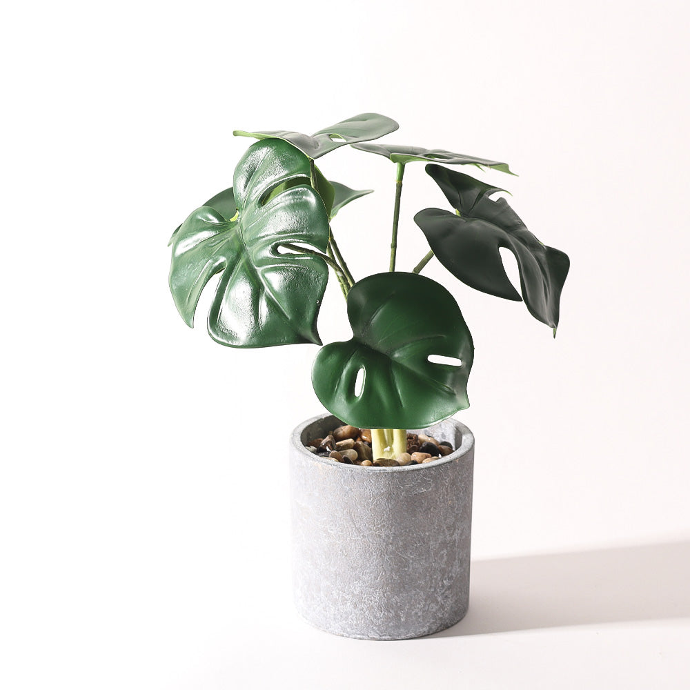 Monstera Deliciosa Artificial Potted Plant - Mini
