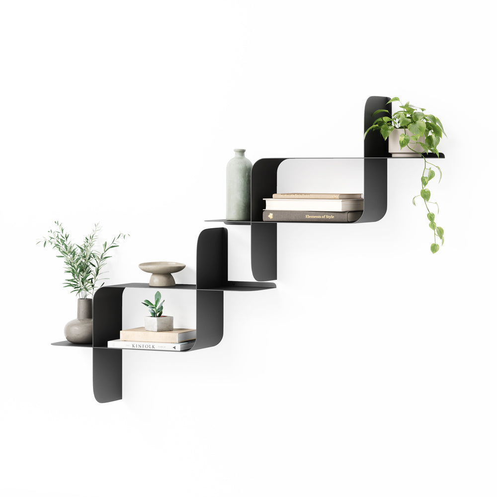 Montage Metal Shelves, Set of 2 - Black