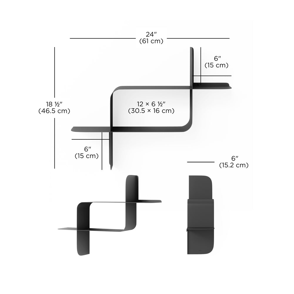 Montage Metal Shelves, Set of 2 - Black