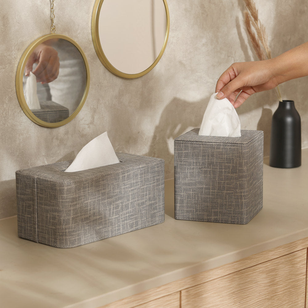 Monte Square Tissue Box Holder - Graphite