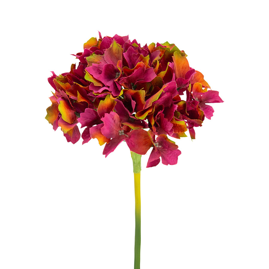 Mophead Hydrangea Faux Stem - Fuchsia
