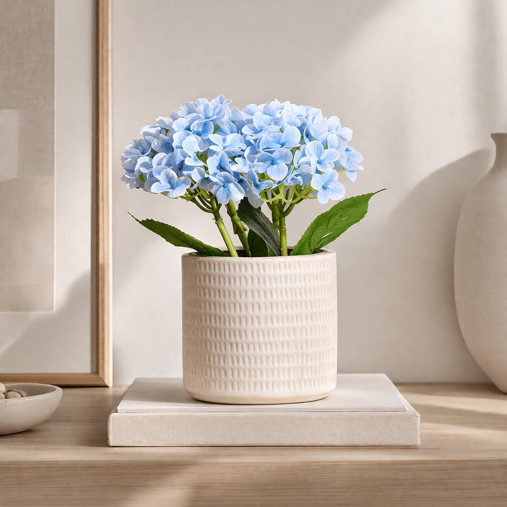 Mophead Hydrangea Faux Stem - Sky Blue