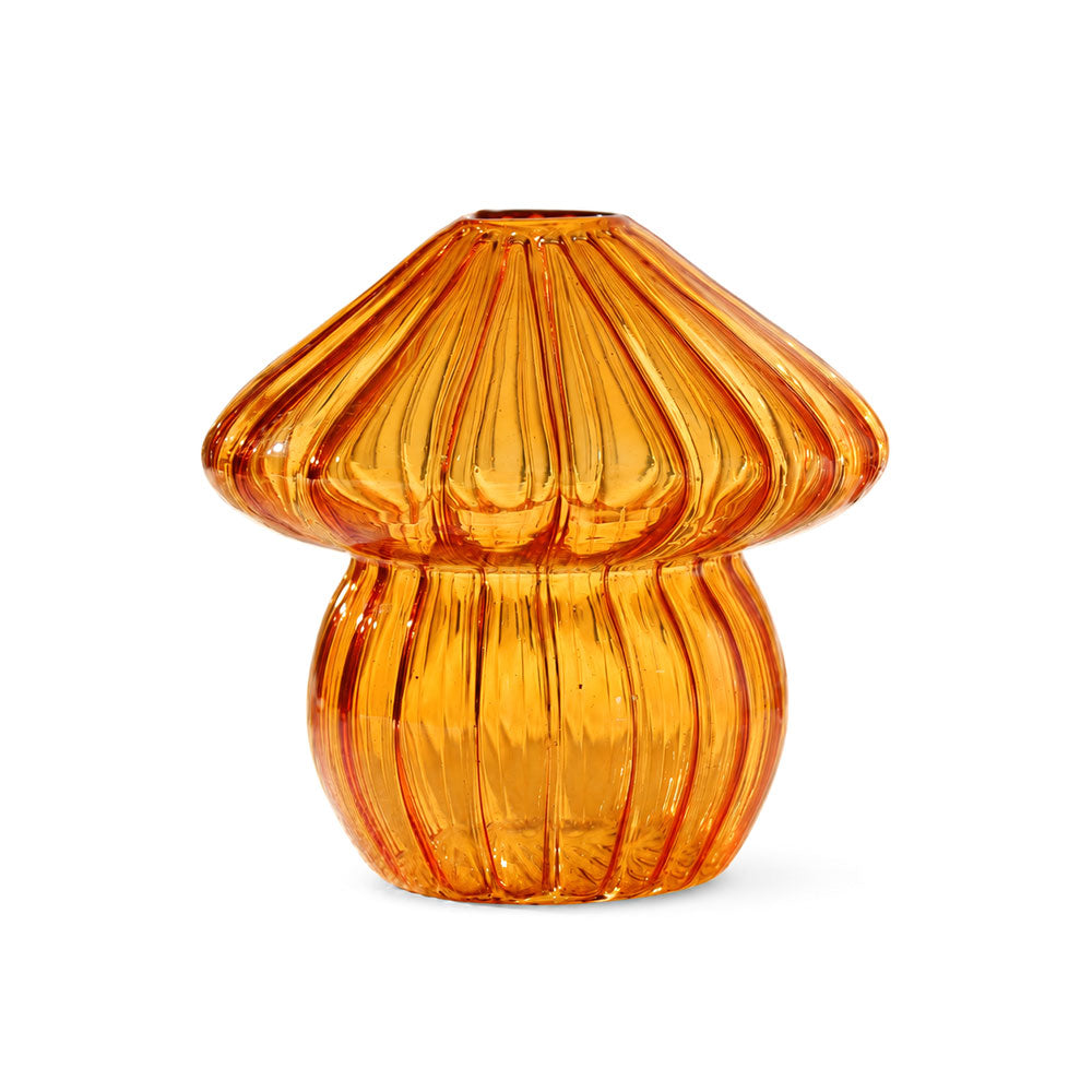 Morel Mushroom Glass Sculpture - Amber