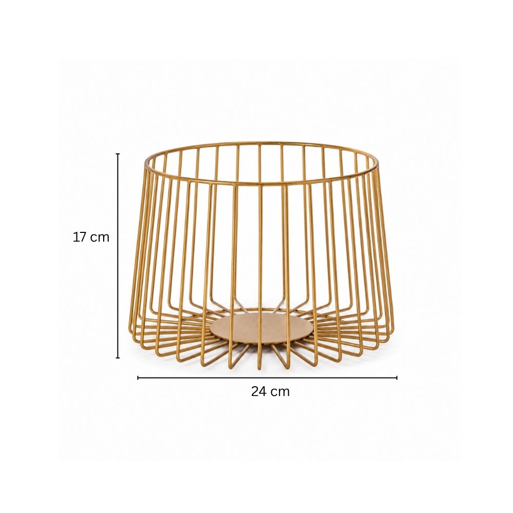Multi-purpose Metal Basket Tall - Gold