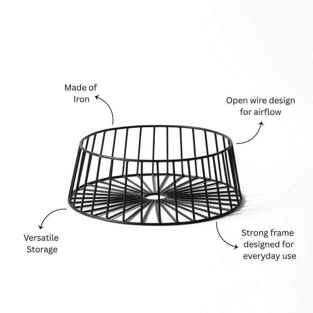 Multi-purpose Metal Basket Wide - Black