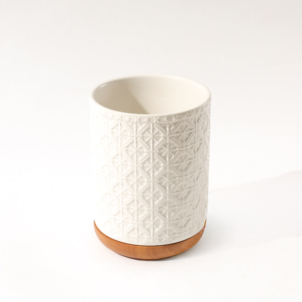 Mural Ceramic Utensil Holder - White Natural