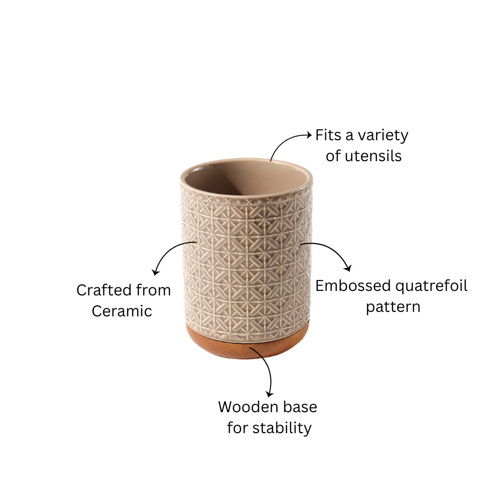 Mural Ceramic Utensil Holder - Taupe Natural