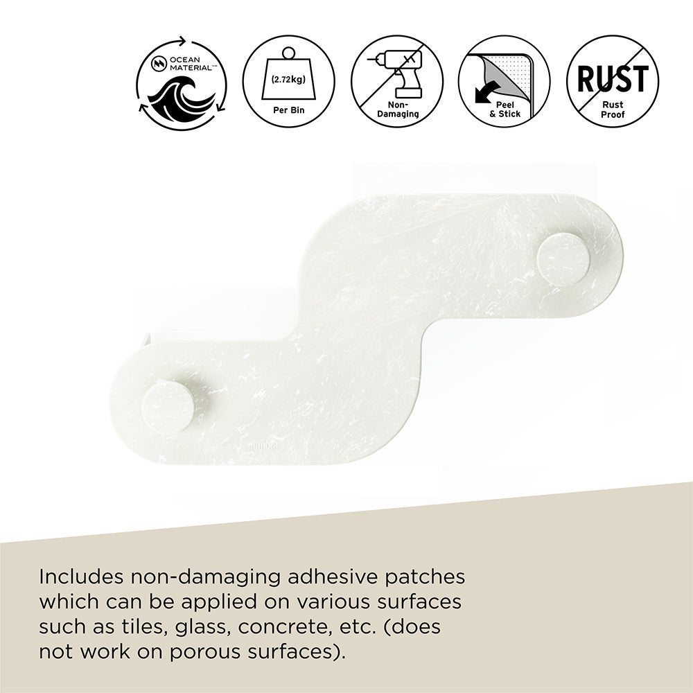 Nami Adhesive Shower Bins, Set of 2 - Ocean Sand